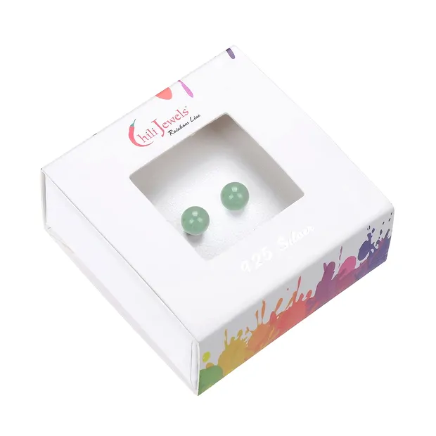 Ohrstecker Aventurin, Kugel, 6mm, rhodiniert | Edelsteine, Heilsteine & Schmuck