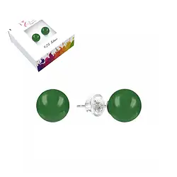0603145108 Clous d'oreilles Aventurine, boule, 8mm, rhodié | Marco Schreier