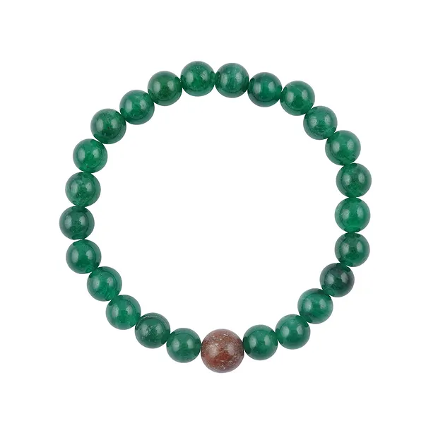 Bracelet, Aventurine (aventurine étoilée), os de dinosaure, 14cm (pour enfants) | Marco Schreier
