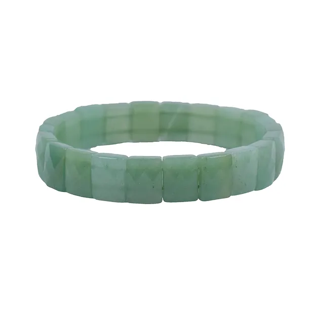 Bracelet, aventurine, 09 x 12mm Slabs, faceted | gems, healing stones & jewelry