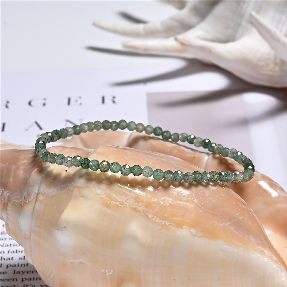 Bracelet, aventurine (transparent), 03mm beads, faceted | Marco Schreier