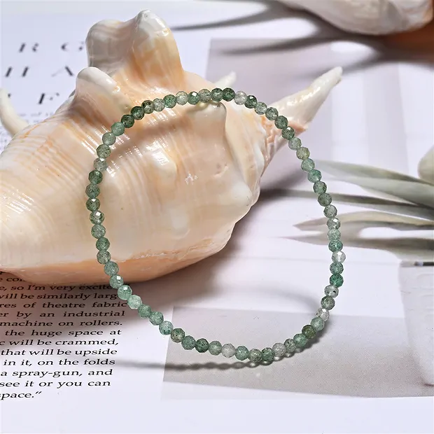 Bracelet, aventurine (transparent), 03mm beads, faceted | Marco Schreier