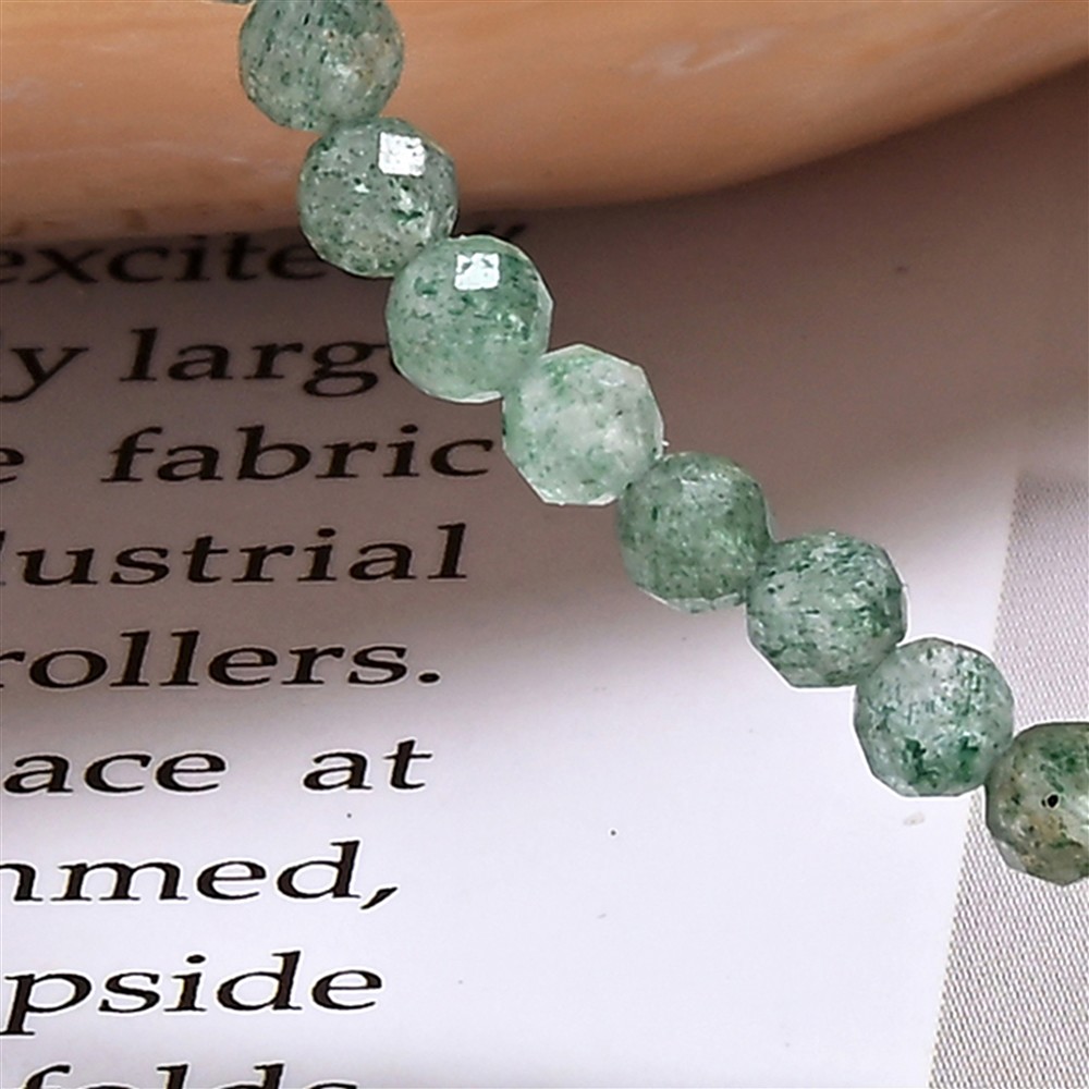 Bracelet, aventurine (transparent), 03mm beads, faceted | Marco Schreier