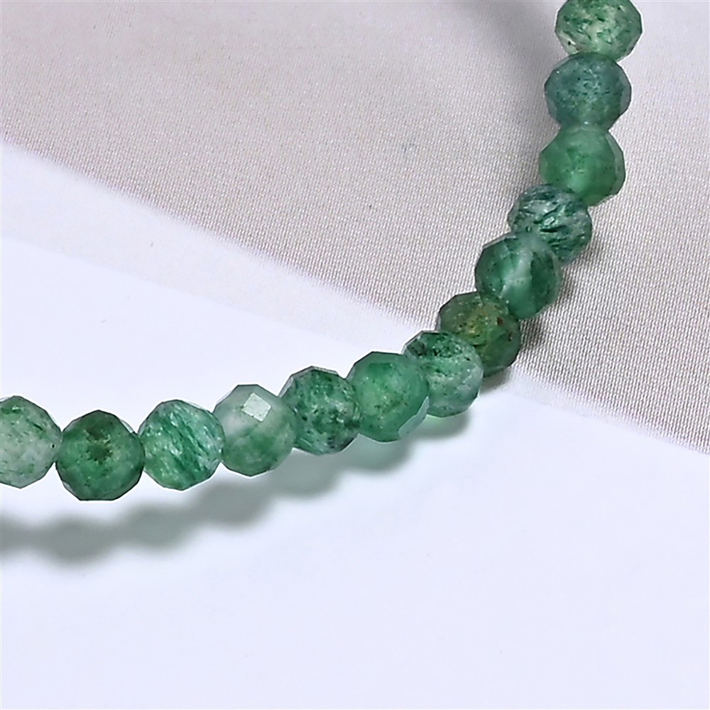 Bracelet, aventutine, 03mm beads, faceted, 19cm | gems, healing stones & jewelry