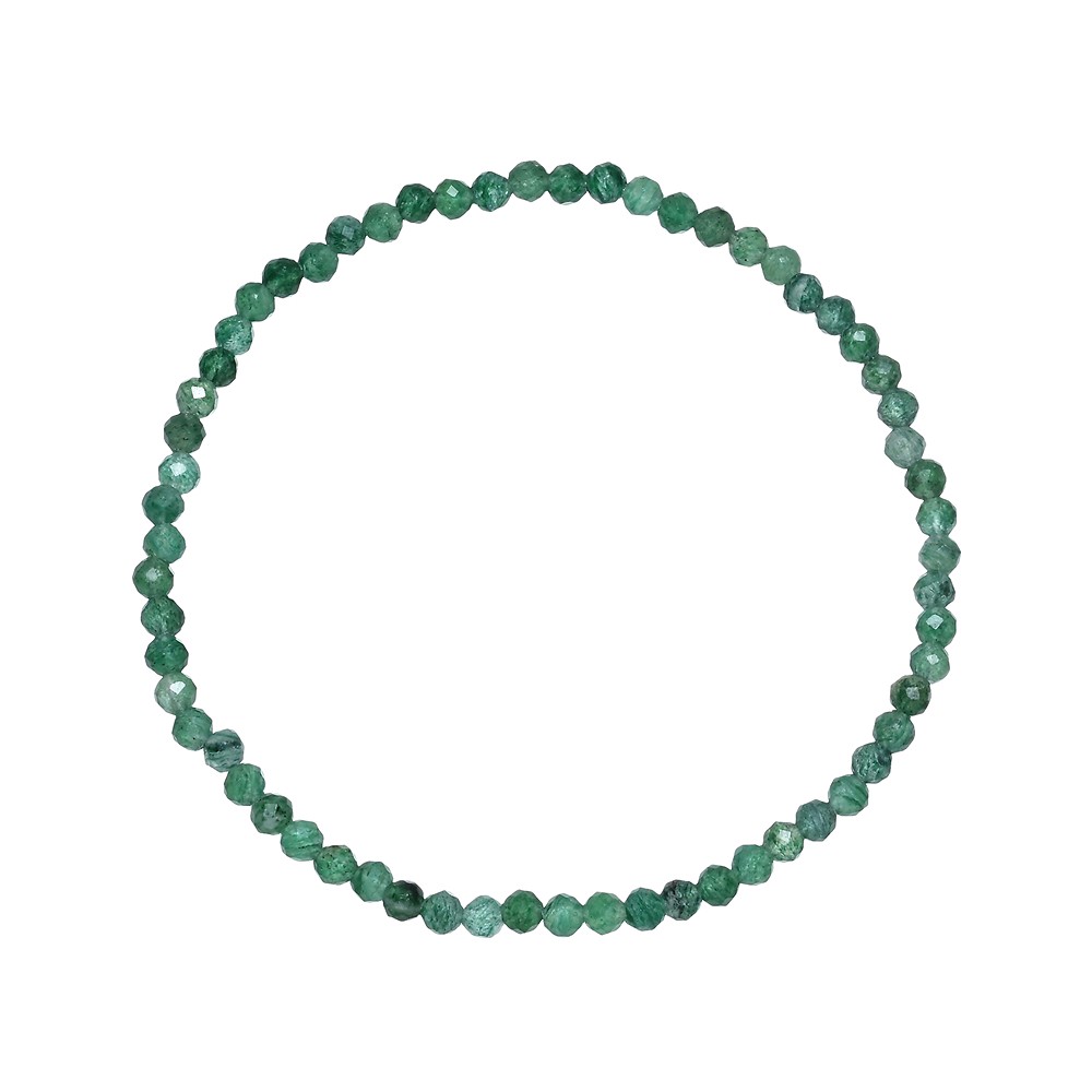 Bracelet, aventutine, 03mm beads, faceted, 19cm | gems, healing stones & jewelry