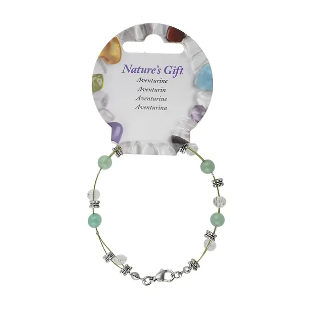 Wire bracelet, aventurine, beads 06mm  | wholesaler gems & healing stones