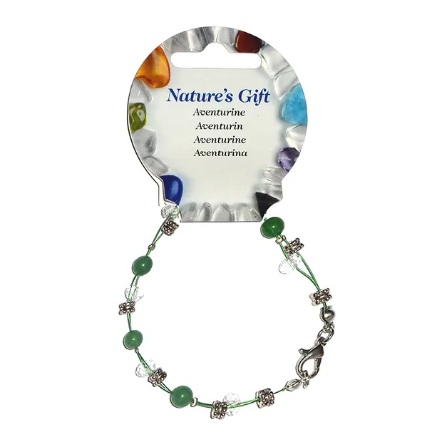 Pulsera de alambre, aventurina, cuentas 06mm, para soporte de suelo  | Marco Schreier
