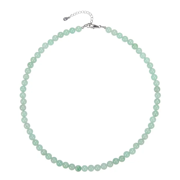 Armband Aventurin, Kugeln (6mm), rhodiniert | Edelsteine, Heilsteine & Schmuck