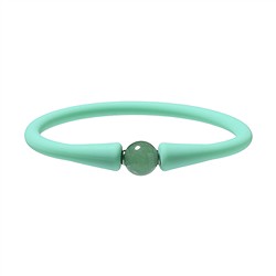 0603161110 Bracelet Aventurine ball (8mm), silicone (green), 15cm (short)  | Marco Schreier