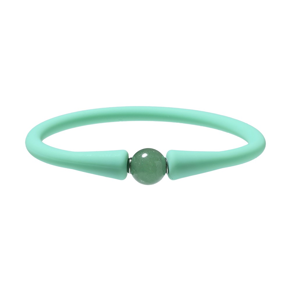 Bracelet Aventurine ball (8mm), silicone (green), 15cm (short)  | Marco Schreier