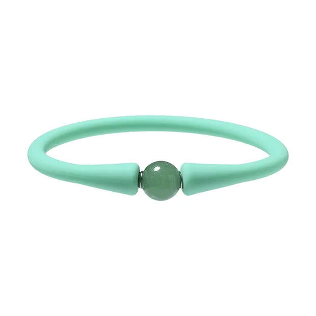 Pulsera de aventurina, silicona (verde), 15cm (corta) | Marco Schreier