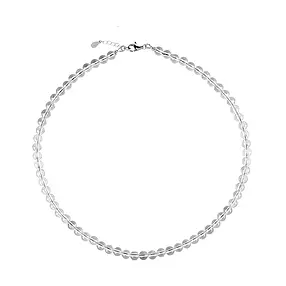 Collar Cristal de roca, cuentas (6mm), rodinado | Marco Schreier