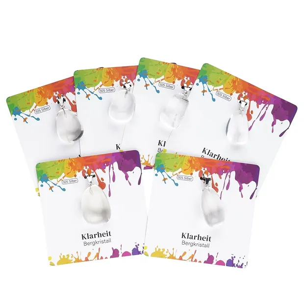 Ciondolo in Cristallo di rocca, pietra burattata grande, rodiato  | Marco Schreier