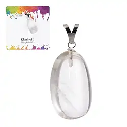 0603525107 Pendentif Cristal de roche, Pierre roulée grande, rhodié  | Marco Schreier