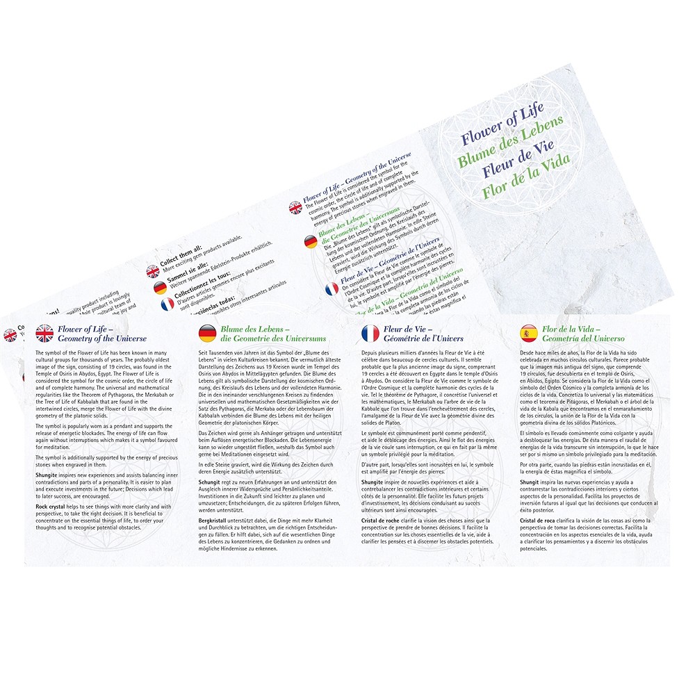 Pendentif Fleur de vie Cristal de roche, Argent | Marco Schreier