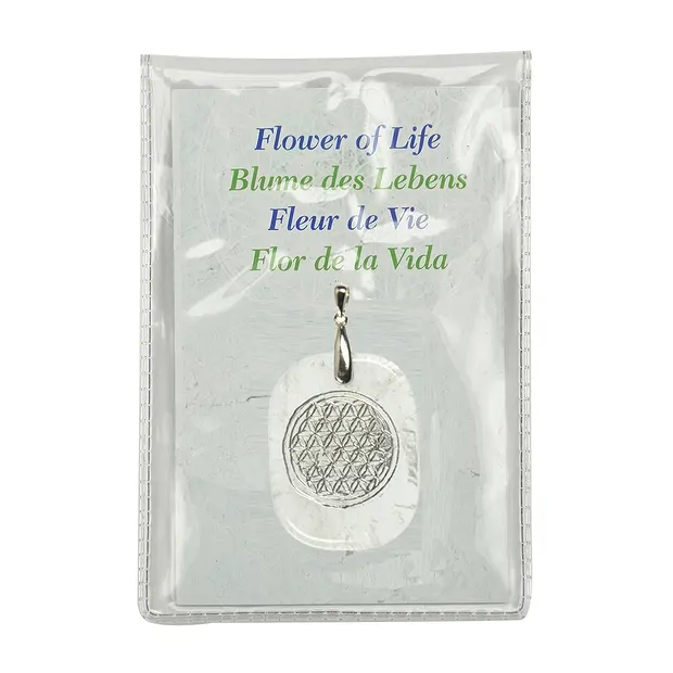 Flower of Life pendant, Rock Crystal, silver | wholesaler gems & healing stones