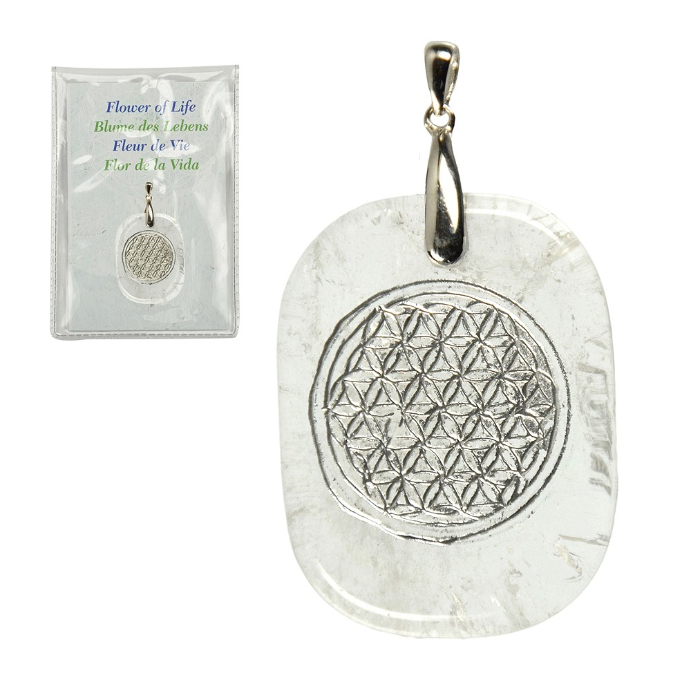 Pendentif Fleur de vie Cristal de roche, Argent | Marco Schreier