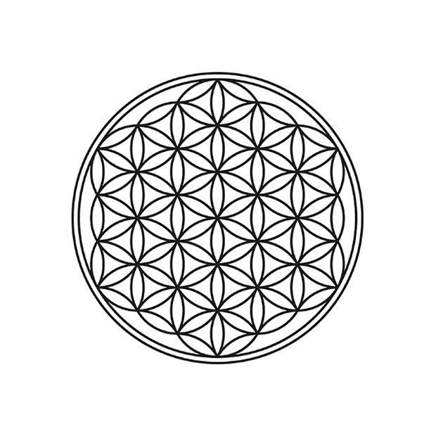 Pendentif Fleur de vie Cristal de roche, Argent doré | Marco Schreier