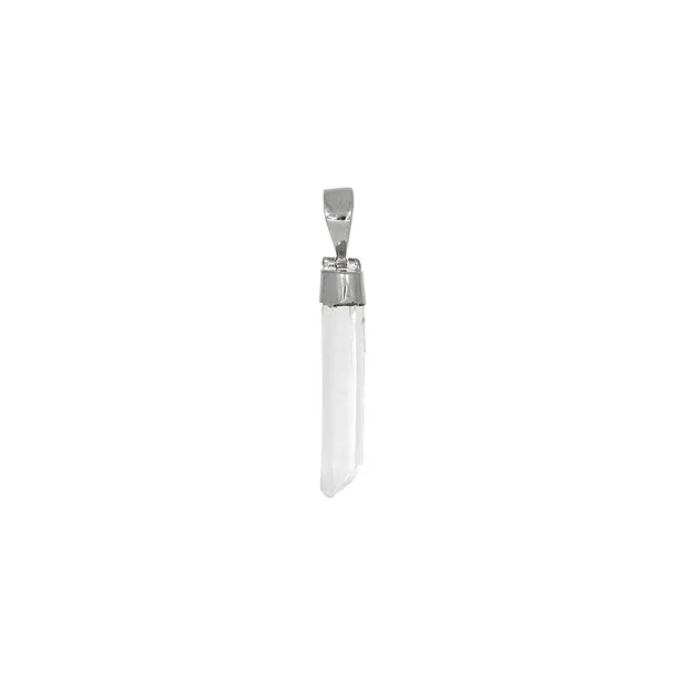 Anhänger Bergkristall (Muzo/Kolumbien) roh, 3,0 - 4,0cm, rhodiniert | Marco Schreier