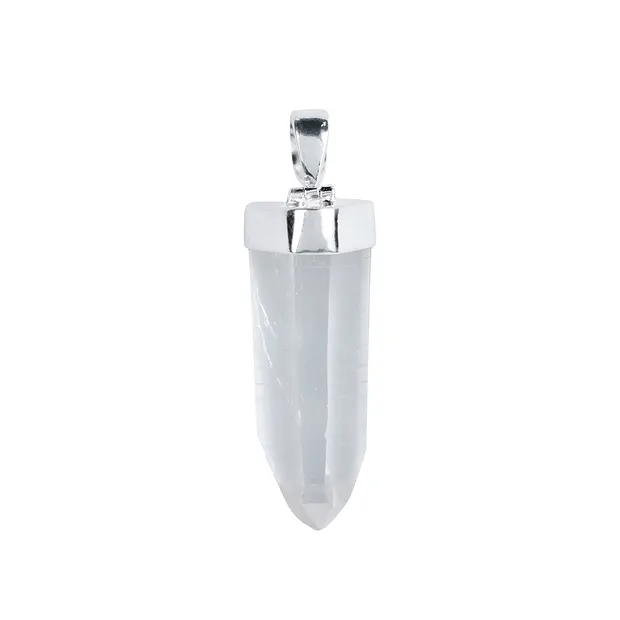 Anhänger Bergkristall (Muzo/Kolumbien) roh, 4,0 - 6,0cm, rhodiniert | Marco Schreier