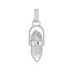 0603525810 Rock Crystal (Double Point) pendant (21mm), 3.2cm, platinum plated | Marco Schreier