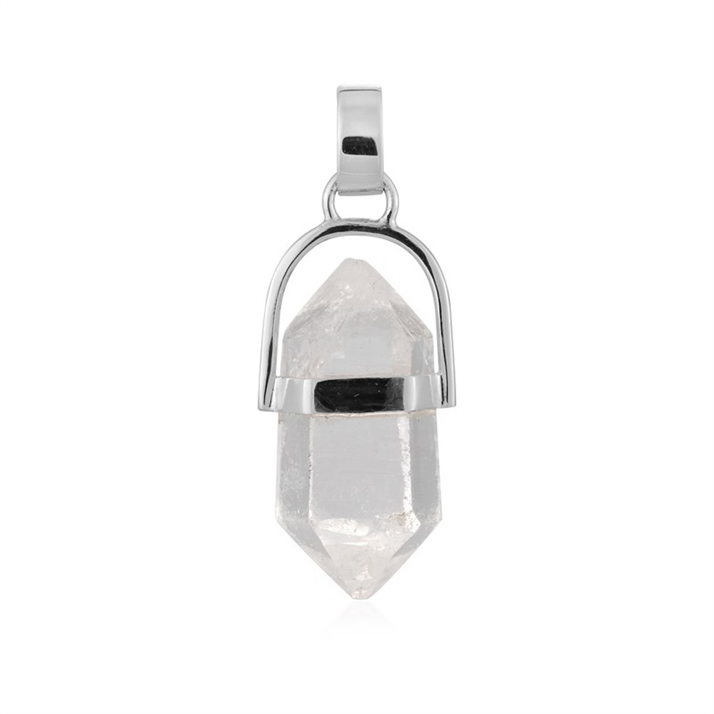 Anhänger Bergkristall Doppelender (26mm), 3,6cm, platiniert | Marco Schreier