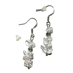 0603540001 Sliver earrings, Rock Crystal, for floor stand | gems, healing stones & jewelry