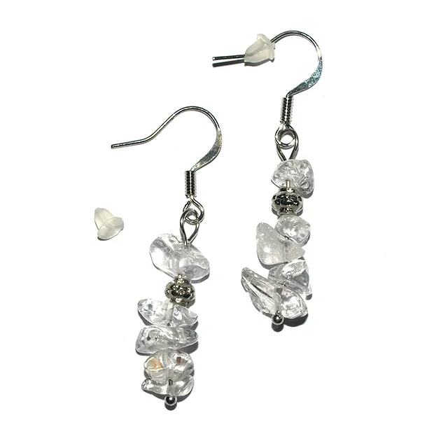 Boucles d'oreilles à éclats, Cristal de roche, pour support au sol | Marco Schreier