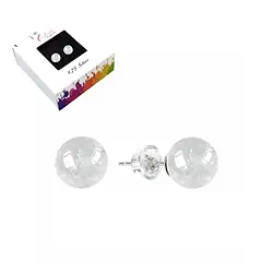 0603545108 Clous d'oreilles Cristal de roche, boule, 8mm, rhodié | Marco Schreier