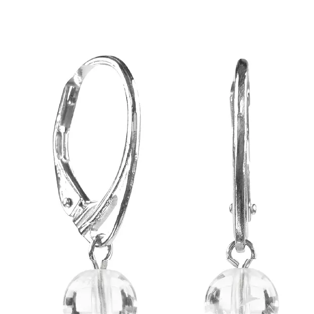 Boucles d'oreilles avec crochets Cristal de roche boules de 6mm, en vrac | Marco Schreier