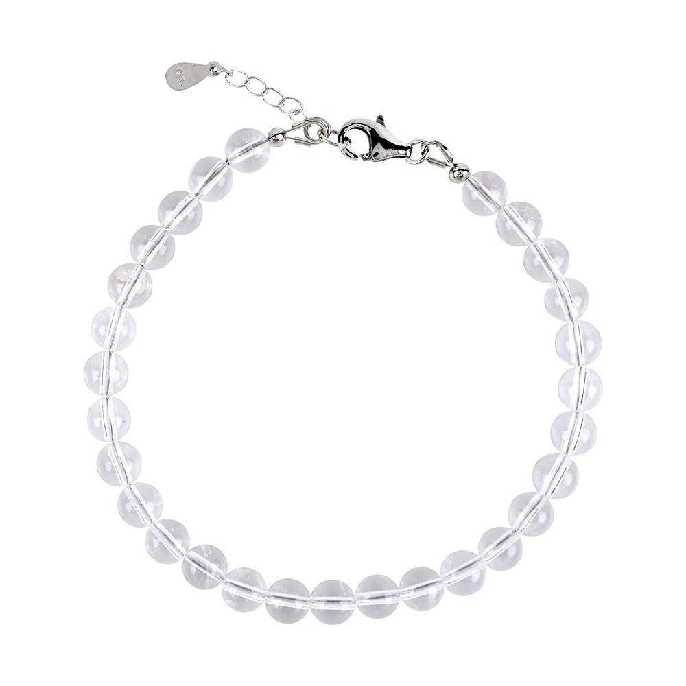 Earrings Rock Crystal 6mm beads, loose | Schreier gems, healing stones & jewelry