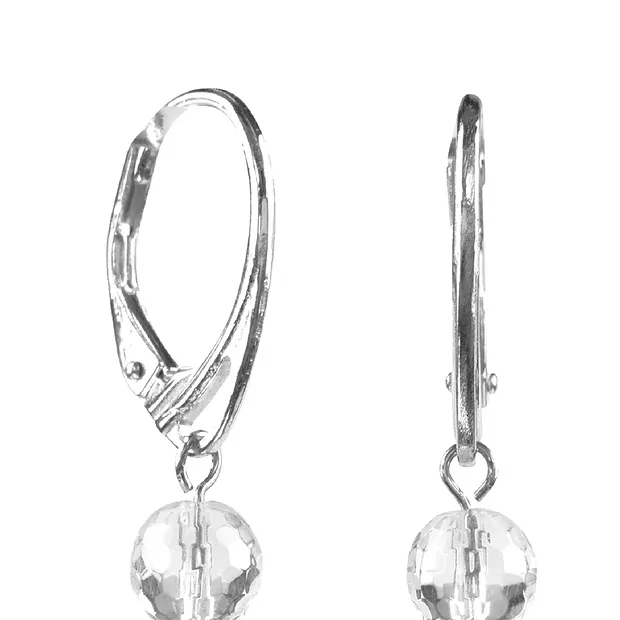 Earrings Rock Crystal 6mm beads faceted, loose | gems, healing stones & jewelry