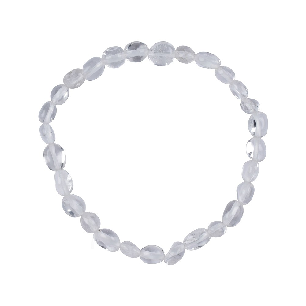 Bracelet, Rock Crystal, 08-10mm nuggets | wholesaler gems & healing stones