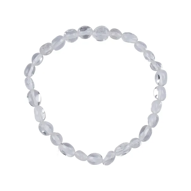 Bracelet, Rock Crystal, 08-10mm nuggets | wholesaler gems & healing stones
