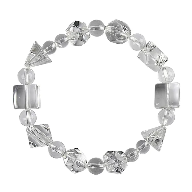 Bracelet, Rock Crystal, Platonic Solids | wholesaler gems & healing stones