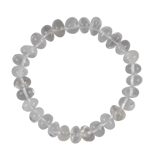 Bracelet, Cristal de roche, 08-10mm Nuggets, percé transversalement | Marco Schreier