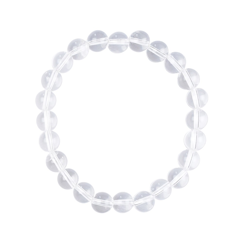 Bracelet, Rock Crystal, 08mm beads | wholesaler gems, healing stones & jewelry