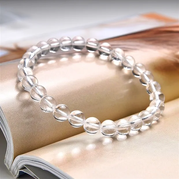Bracelet, Rock Crystal, 06mm beads, 15cm (short) | Marco Schreier