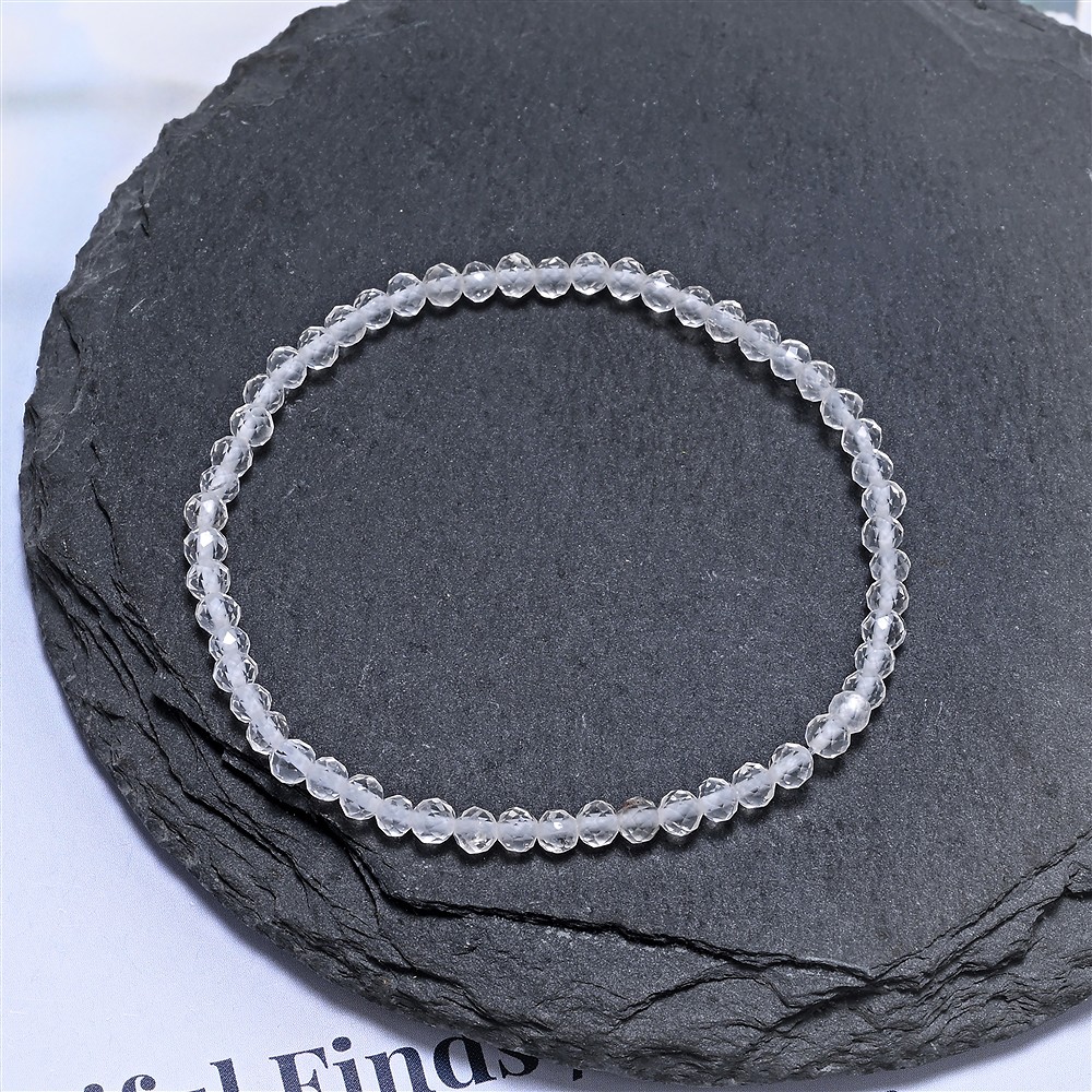 Bracciale, Cristallo di rocca, perline da 03 mm, sfaccettato, 14 cm (corto) | Marco Schreier