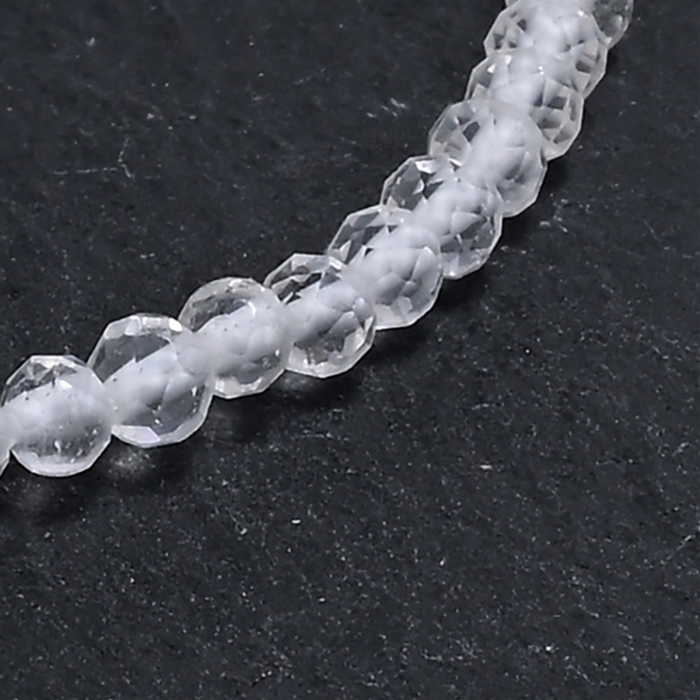 Armband, Bergkristall, 03mm Kugeln, facettiert, 19cm | Marco Schreier