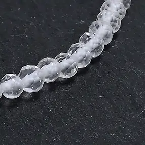 Pulsera, Cristal de roca, cuentas de 03mm, facetadas, 19cm | Marco Schreier