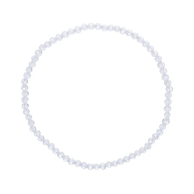 Bracelet, Cristal de roche, 04mm boules, facettées | Marco Schreier