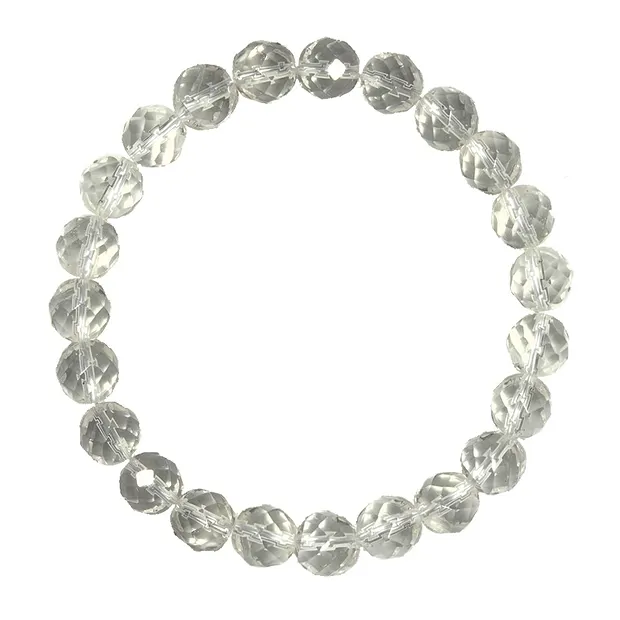 Bracelet, Rock Crystal, 04mm beads, faceted | wholesaler gems & healing stones