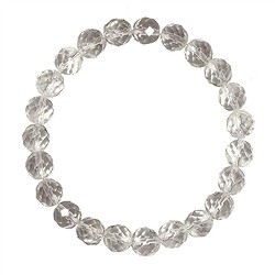 0603551081 Bracelet, Cristal de roche, 08mm boules, facett&#xE9;es | Marco Schreier