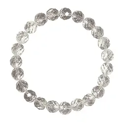 0603551081 Bracelet, Cristal de roche, 08mm boules, facettées | Marco Schreier