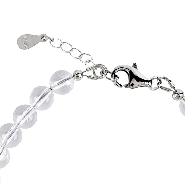 Armband Bergkristall, 6mm-Kugeln, Verlängerungskettchen, rhodiniert | Marco Schreier