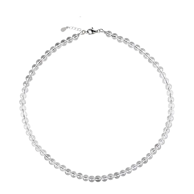 Armband Bergkristall, 6mm-Kugeln, Verlängerungskettchen, rhodiniert | Marco Schreier