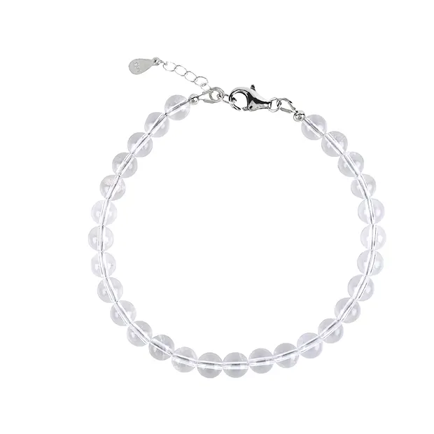 Bracciale in Cristallo di rocca, perline (6 mm), rodiato | Marco Schreier