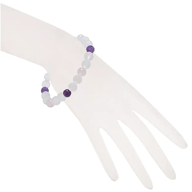 Armband, Bergkristall, Amethyst, Rosenquarz, 08mm Kugeln | Marco Schreier