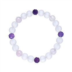 0603564652 Armband, Bergkristall, Amethyst, Rosenquarz, 08mm Kugeln | Marco Schreier